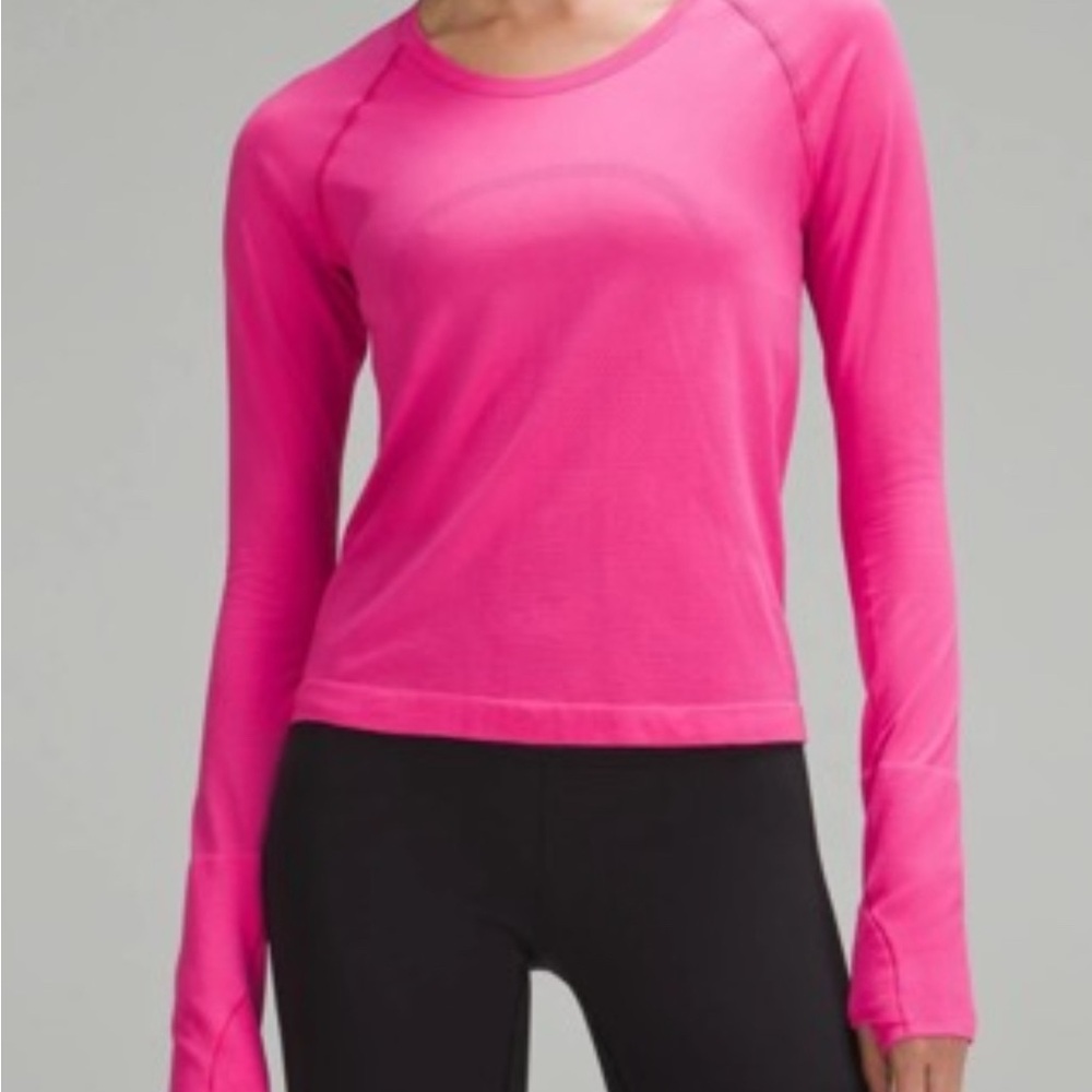 Lululemon Women’s Size 4 Long Sleeve Pink Swiftly Tech 2.0 Waist Length